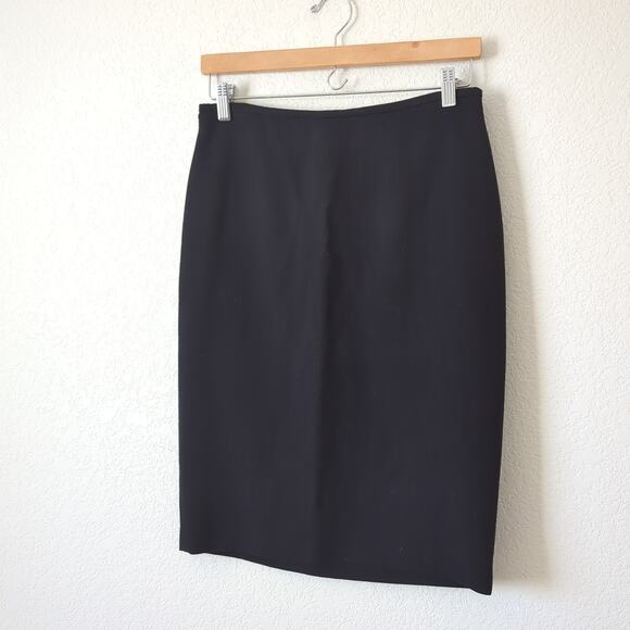 'S MaxMara Skirt Womens 99% Wool Black Knee Length Pencil 6 - Picture 3 of 8